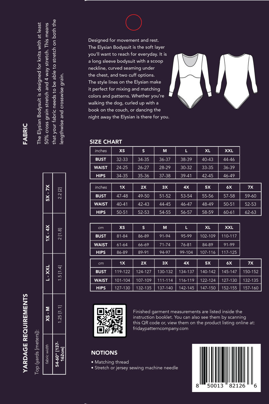 The Elysian Bodysuit by Friday Pattern Company