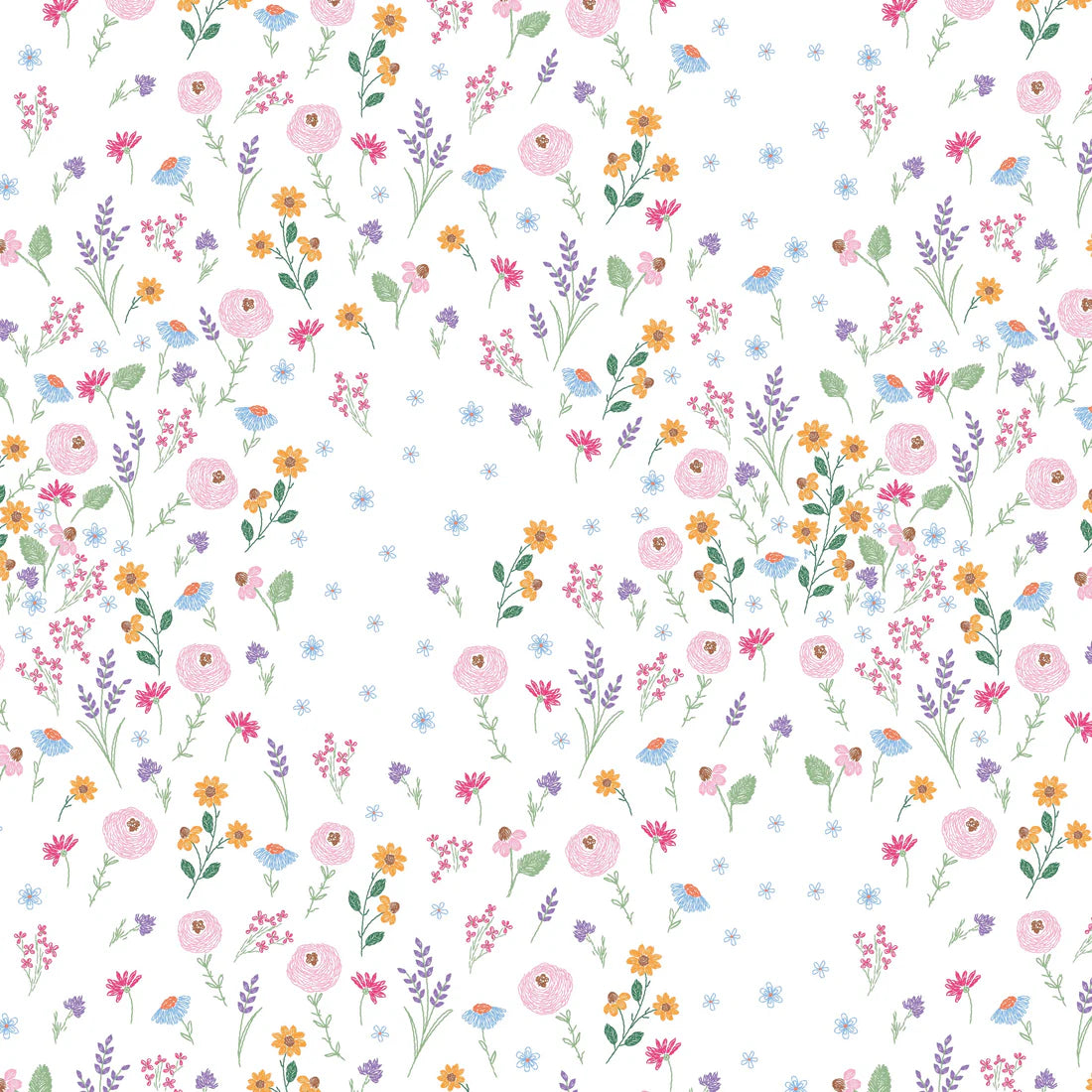 Vintage Embroidery Cotton Viscose by The Crafty Pie