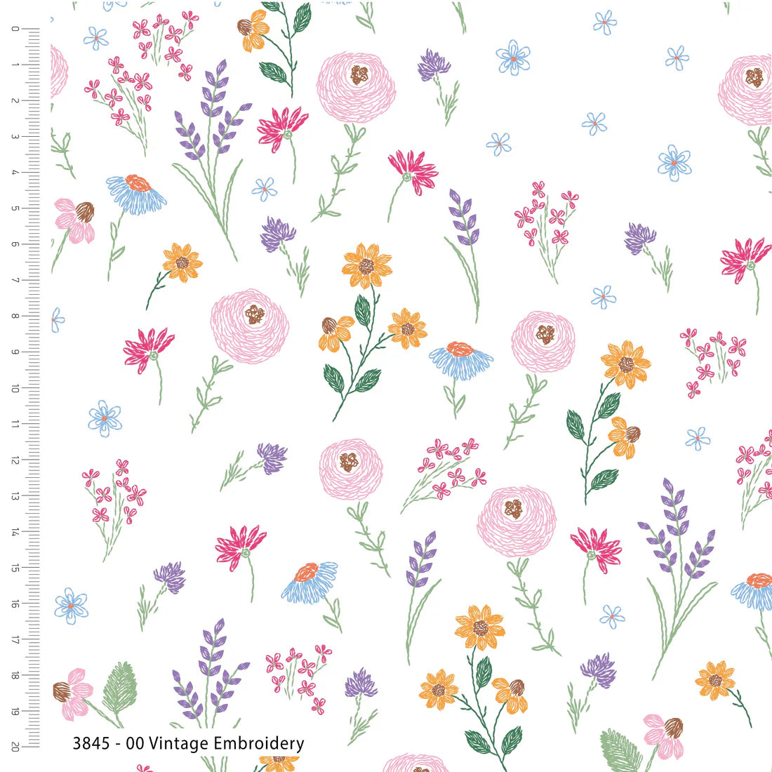 Vintage Embroidery Cotton Viscose by The Crafty Pie