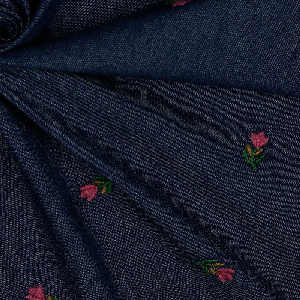 Alison Floral Denim by Poppy Fabrics