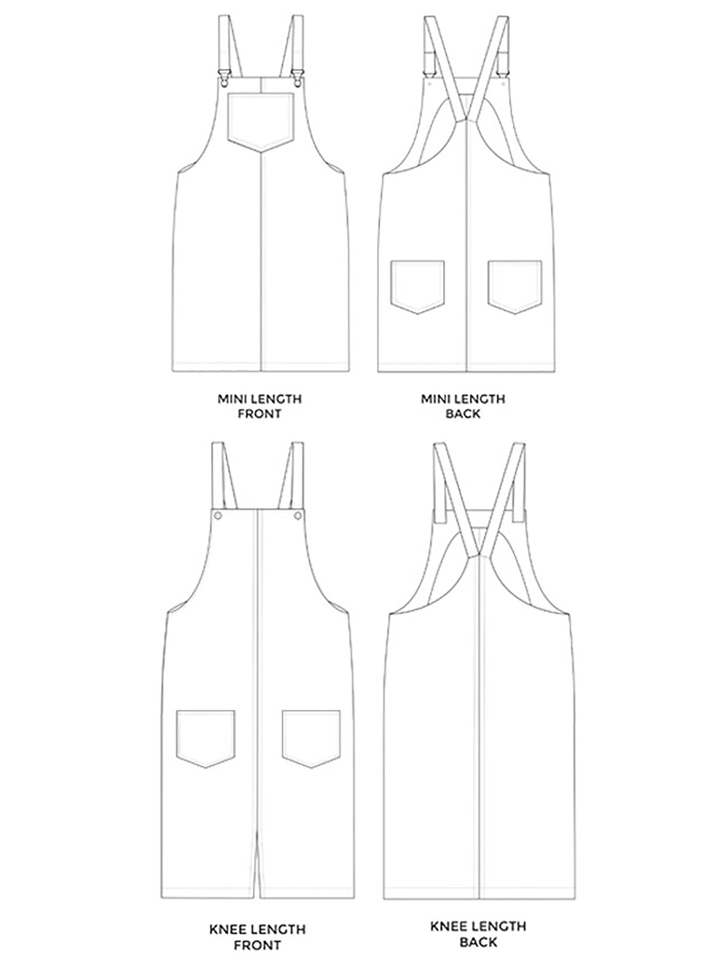 Cleo Dungaree Dress by Tilly and The Buttons