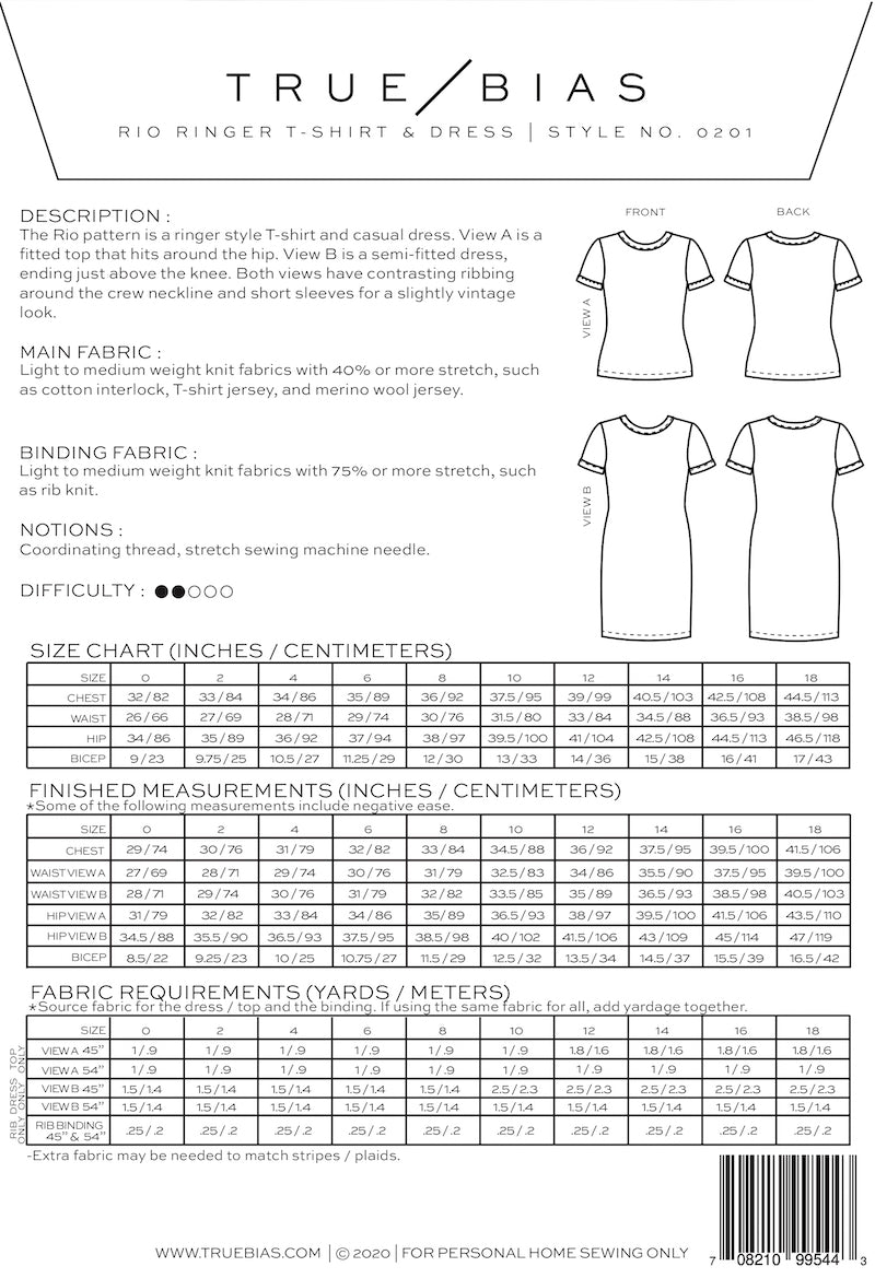 Rio Ringer T-Shirt & Dress by True Bias