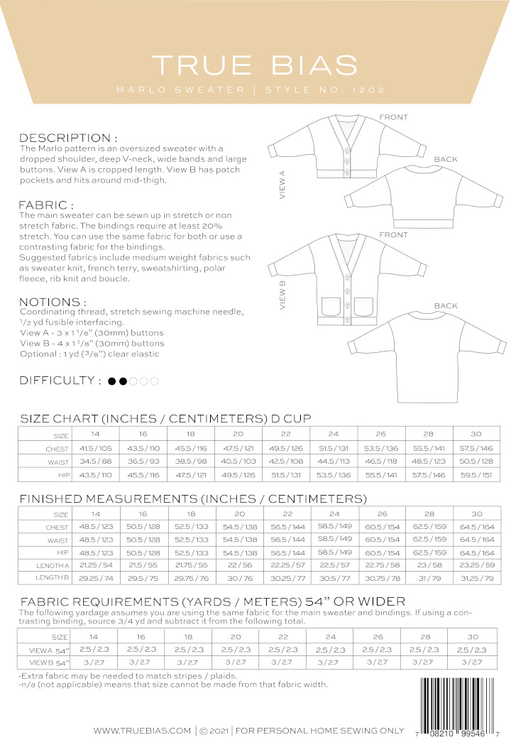 Marlo Sweater by True Bias Size 14 - 30
