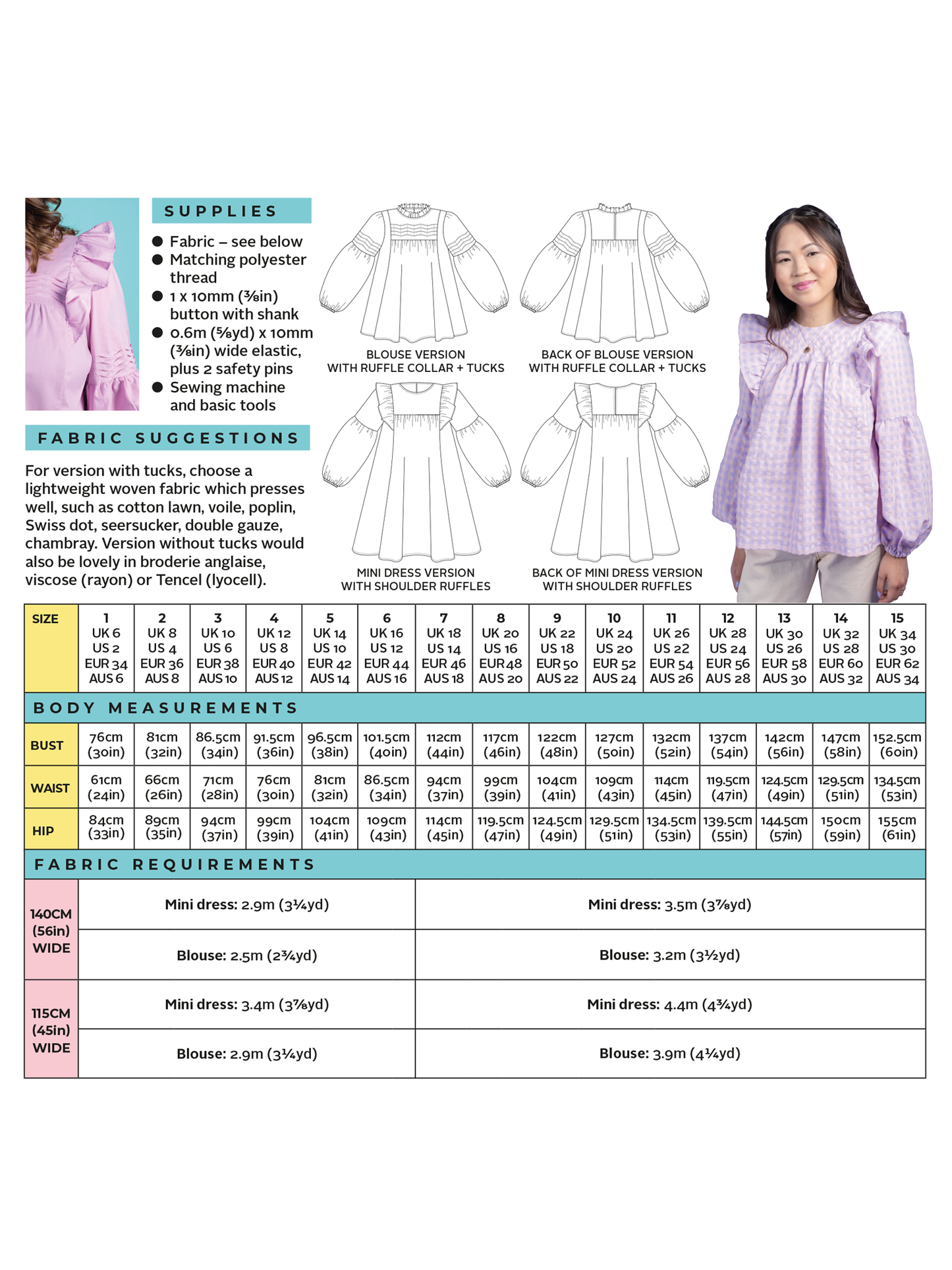 Marnie Blouse and Mini Dress by Tilly and The Buttons