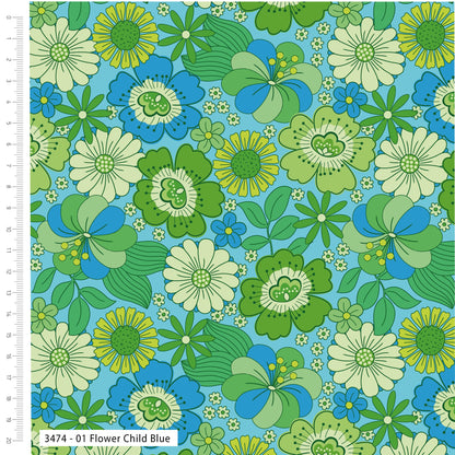 Flower Child in Green Cotton Jersey by The Crafty Pie