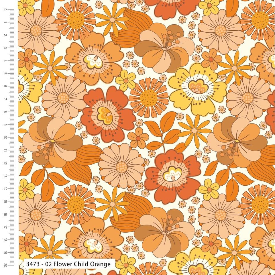 Flower Child in Orange Viscose by The Crafty Pie